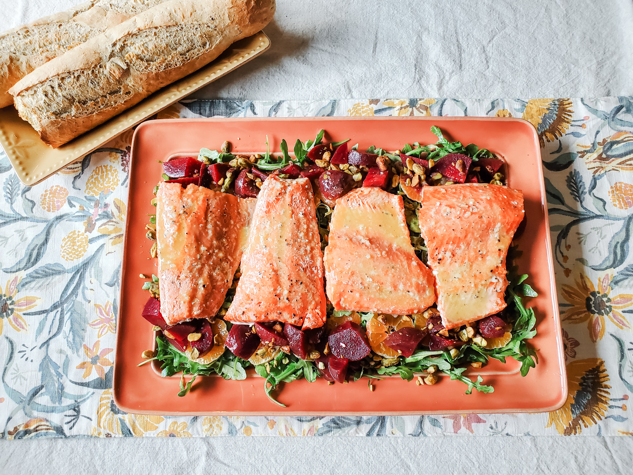 Citrus Beet Salad with Slow-Roasted Salmon